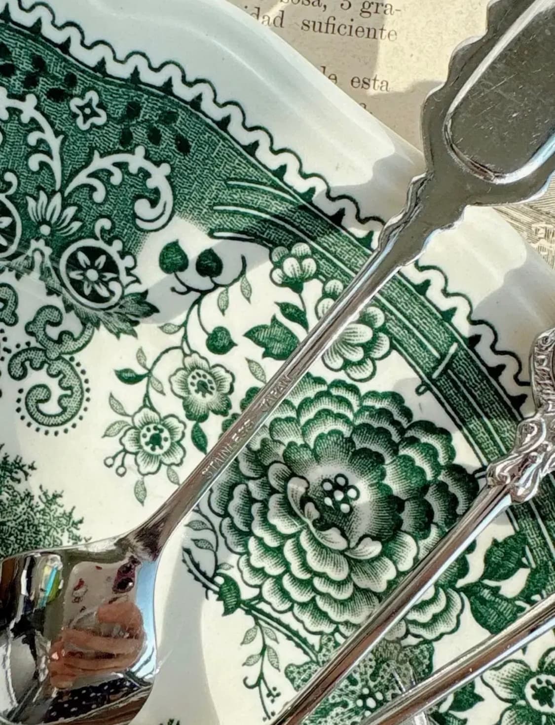 일본 빈티지 스텐  포셀린장식 티스푼세트 상품이미지4