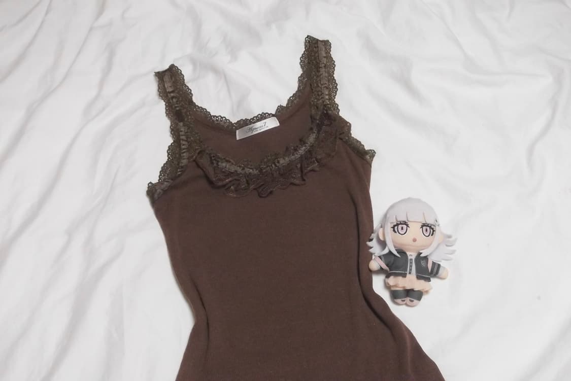 히메갸루 초코 쇼콜라 레이스 슬리브리스 나시 일본 빈티지 모리걸 로걀 상품이미지4