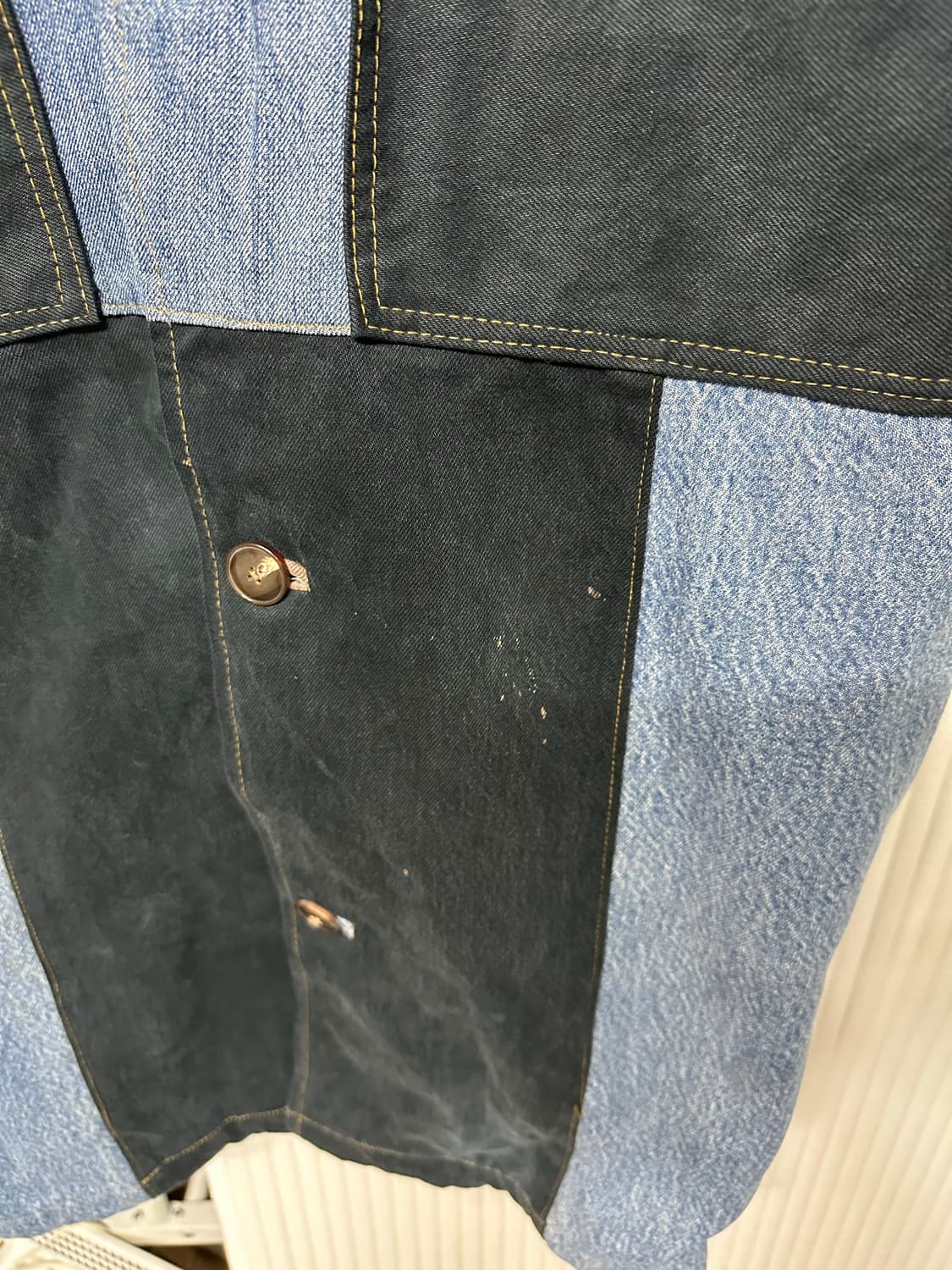 리바이스Levis 리메이크 패치워크 데님롱코트 XXL 오버핏 빈티지 상품이미지10