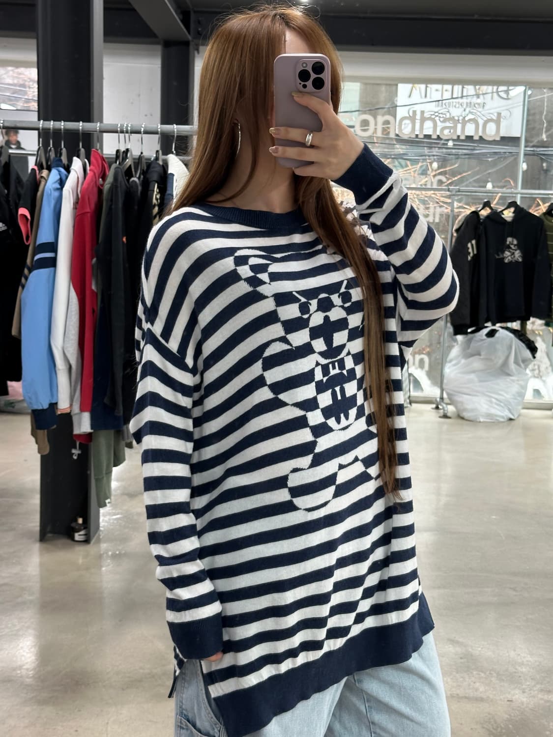 히스테릭글래머 퍽베어 스트라이프 니트원피스 상품이미지3