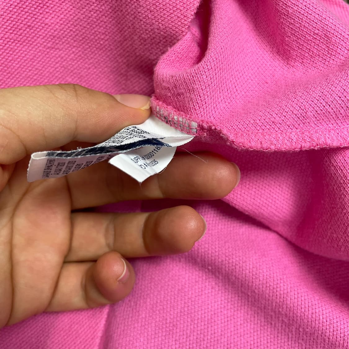 폴로 랄프로렌  핑크 자수로고 반팔 카라티 XL 상품이미지3