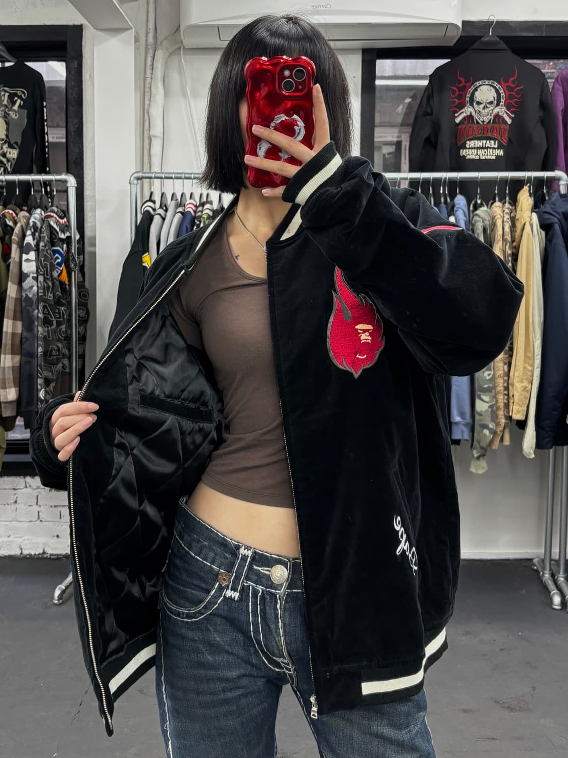 베이프 플레임 로고 수베니어 자켓 상품이미지4