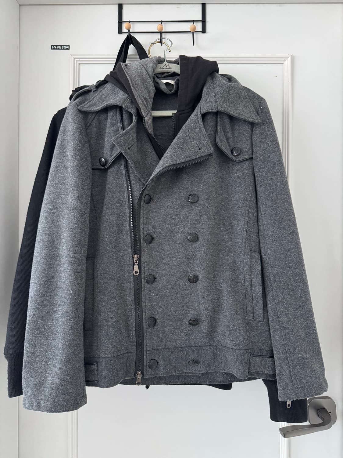 사선지퍼 나폴레옹 후드 코트 자켓 상품이미지4