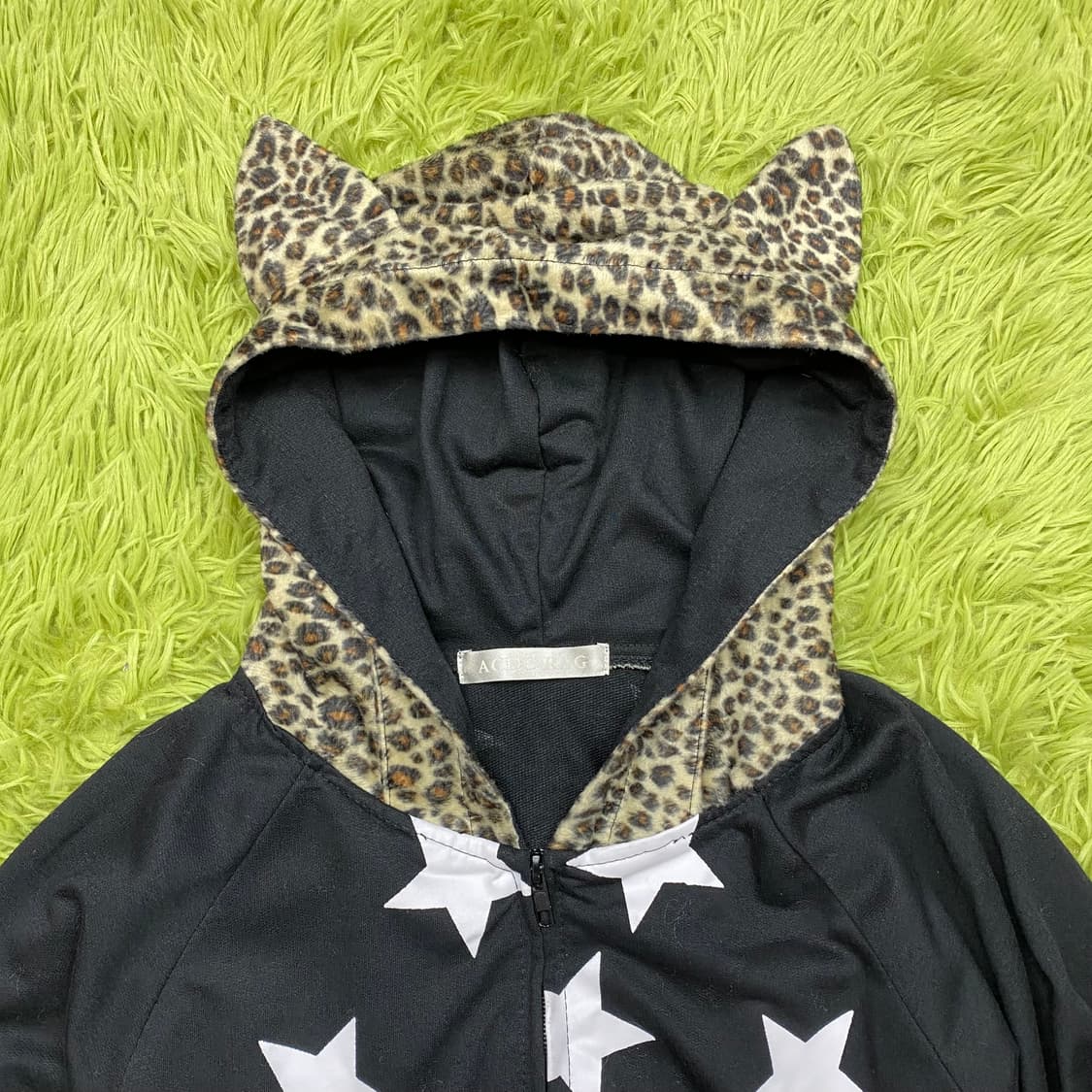 ACDC RAG 스타 프린팅 레오파드 캣 이어 후드 자켓 상품이미지2