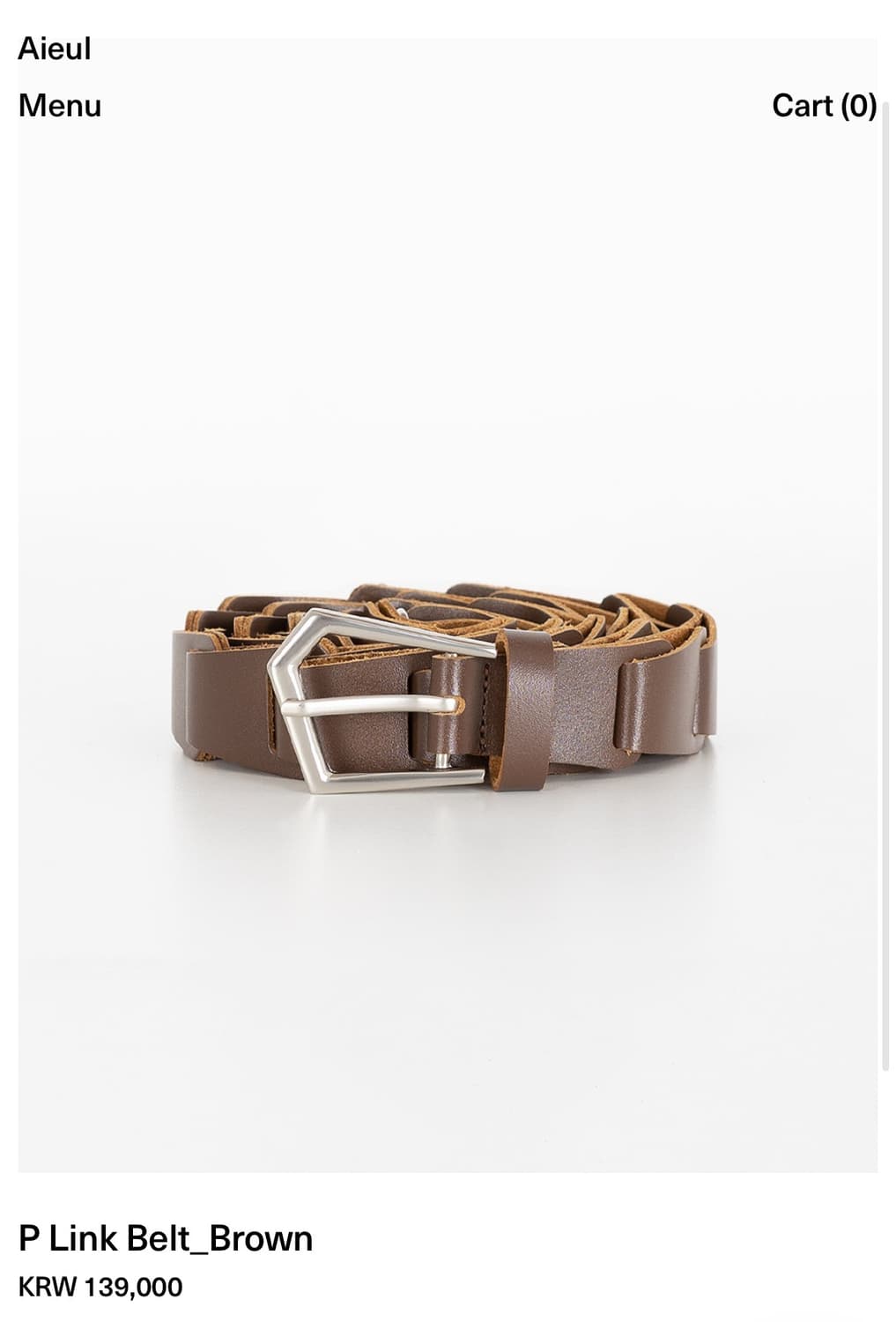 Aieul P link belt 아이엘 벨트 브라운 상품이미지1