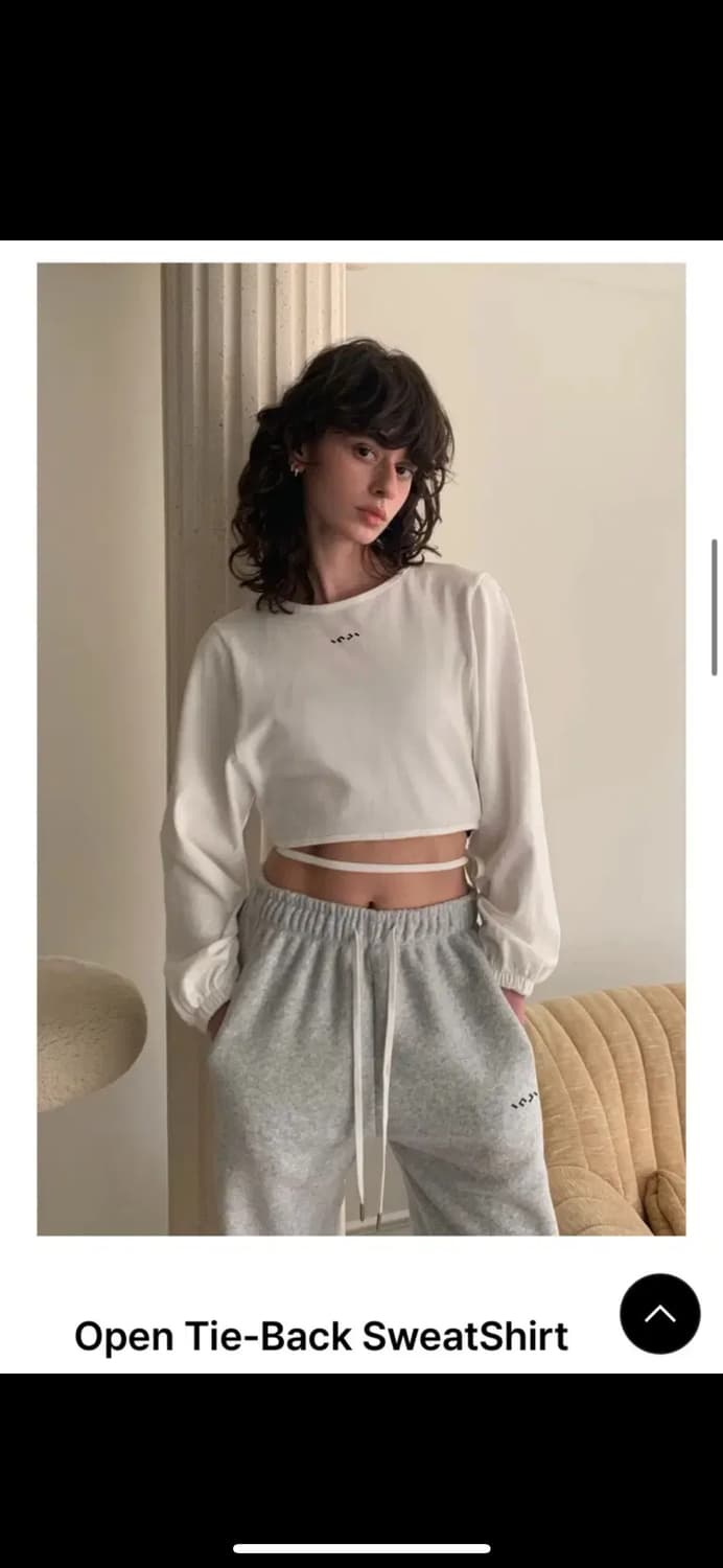 인지액티브 오픈 타이 백 스웻셔츠 화이트 상품이미지3