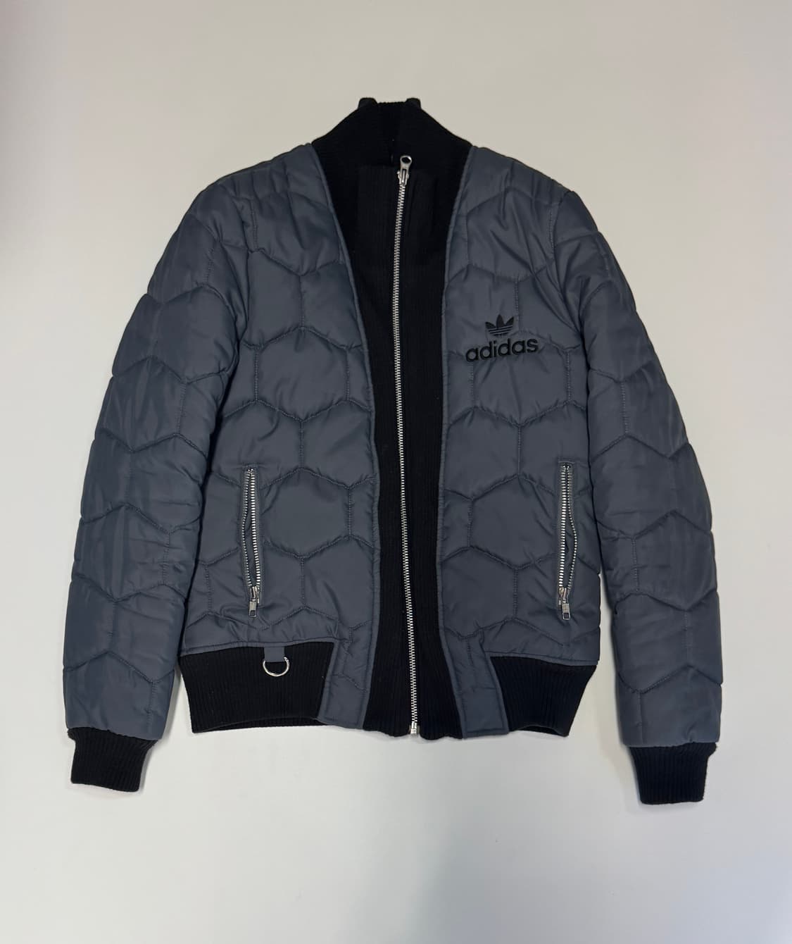 여성 아디다스 올드스쿨 퀄팅 봄버 자켓 빈티지 블루 상품이미지1
