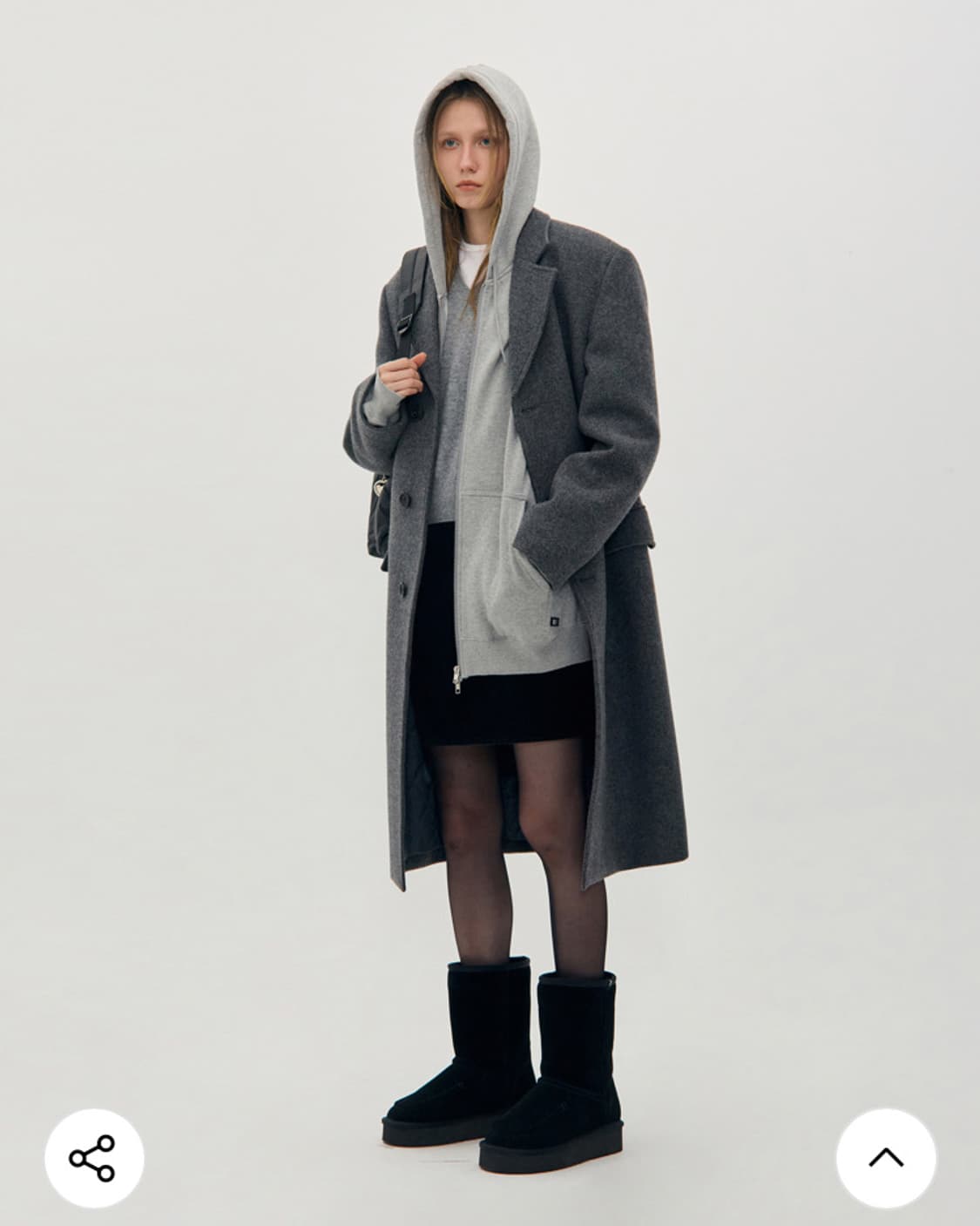 로우클래식 오버사이즈 울 코트 그레이 상품이미지3