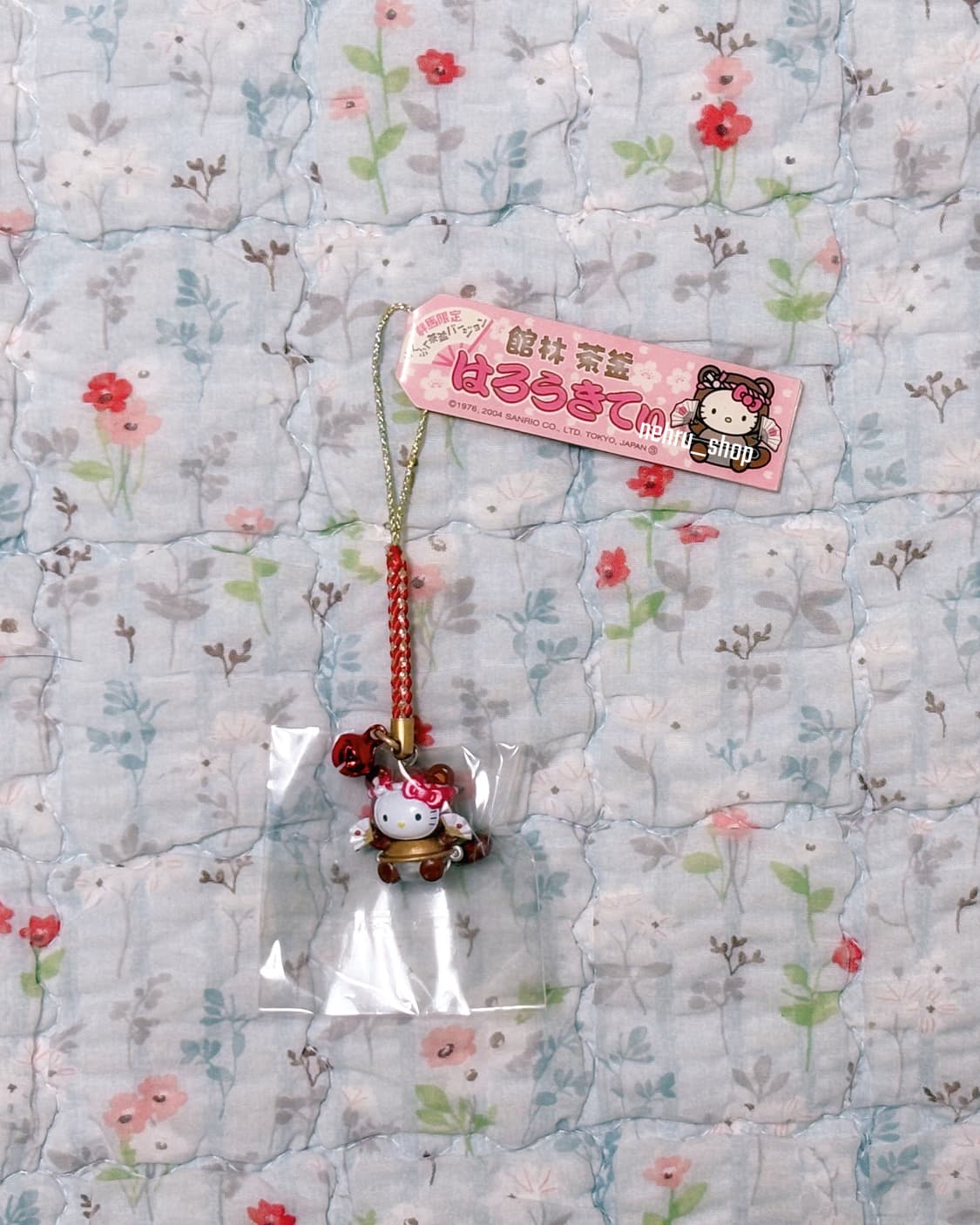 (이체시에눌)2004년도 고전키티 키티스트랩 군마 한정 너구리 키티 키링 상품이미지1