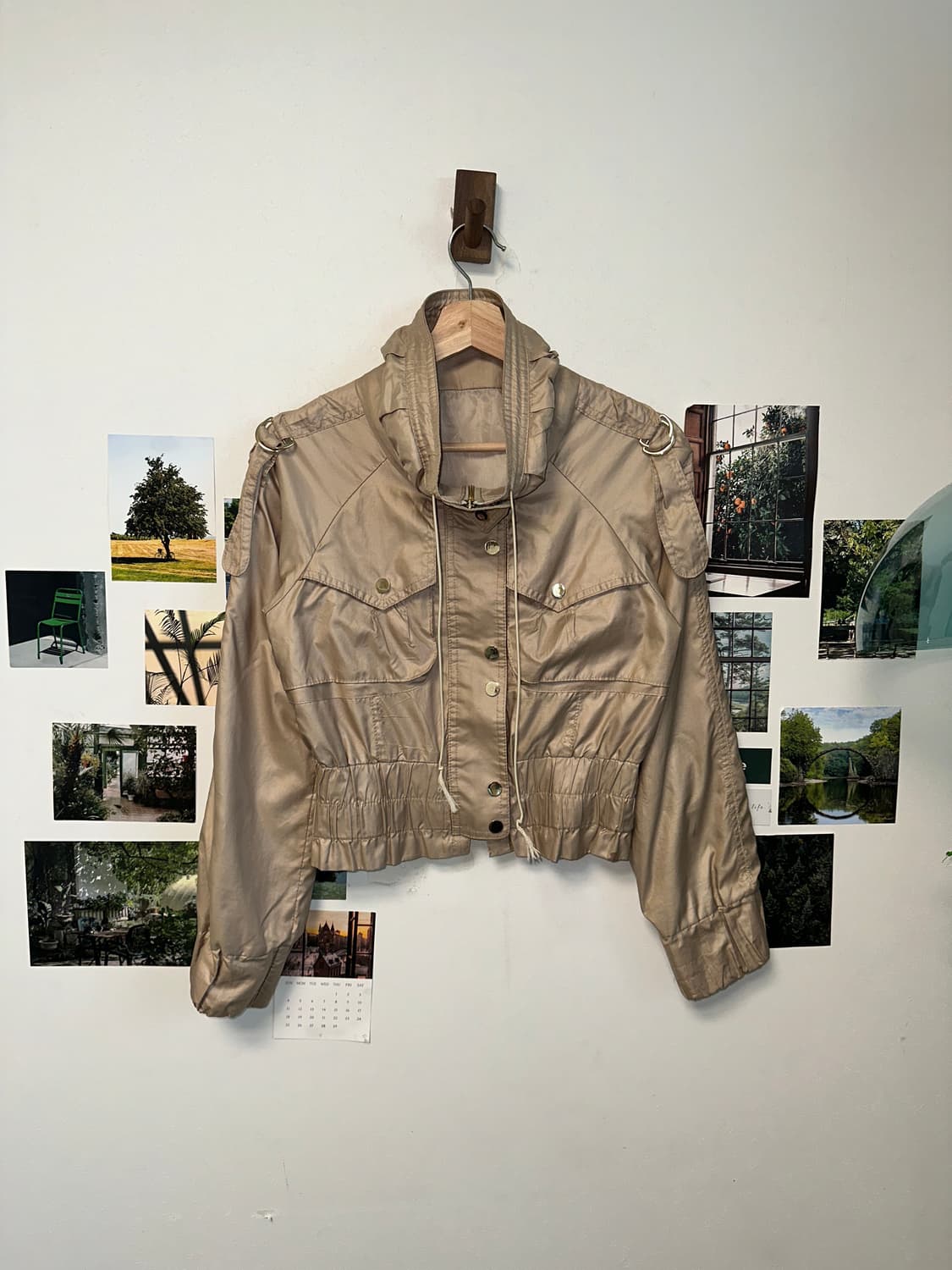 Beige y2k satin crop jacket 상품이미지1