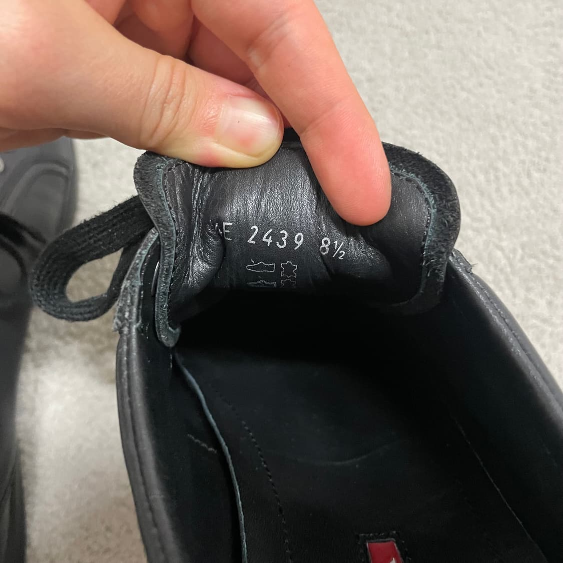 280) 프라다 스포츠 레더 로고 레더 트레이너 스니커즈 신발 상품이미지7