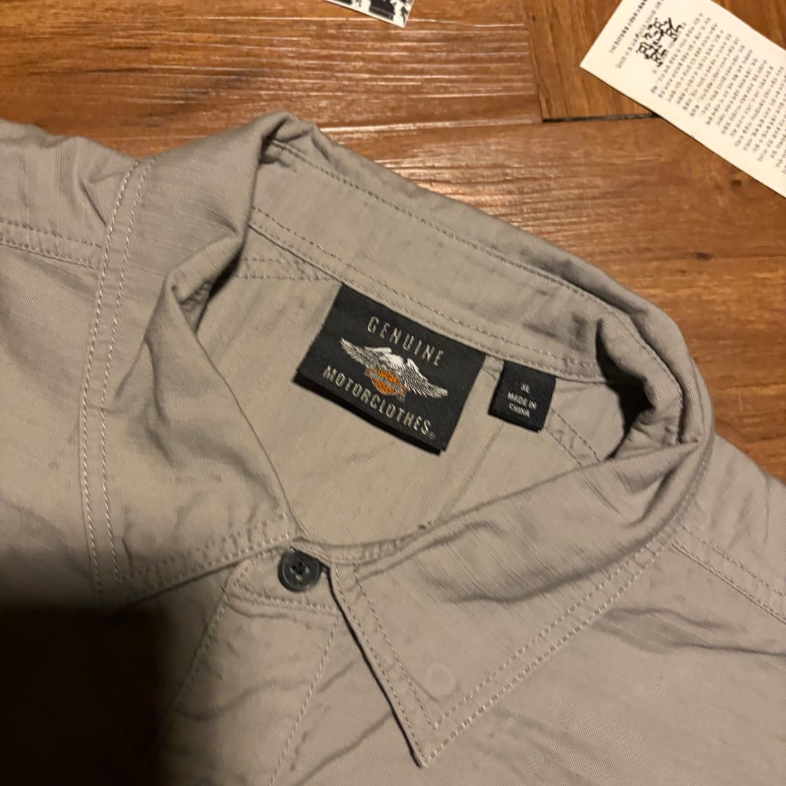 HARLEY DAVIDSON 자수 하프 워크 셔츠 그레이 상품이미지5