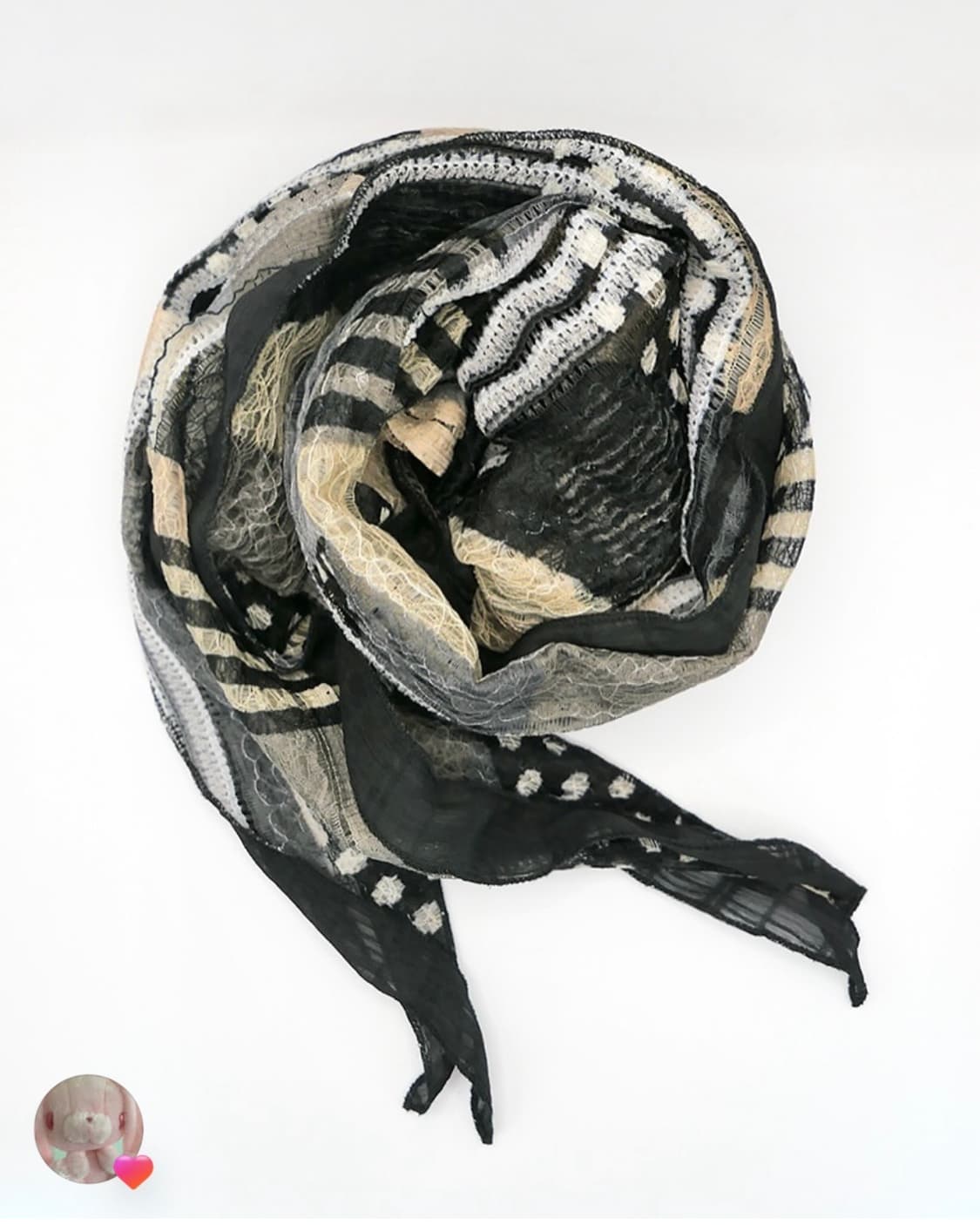 코이세이오 스카프 블랙+노트 상품이미지1