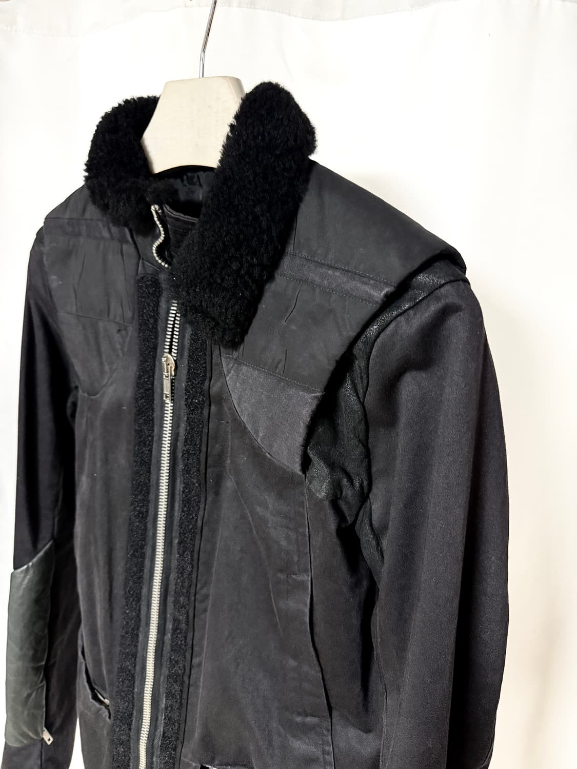 릭오웬스 07 FW 샘플 밀리터리 레더 Mix 봄버 자켓 상품이미지2