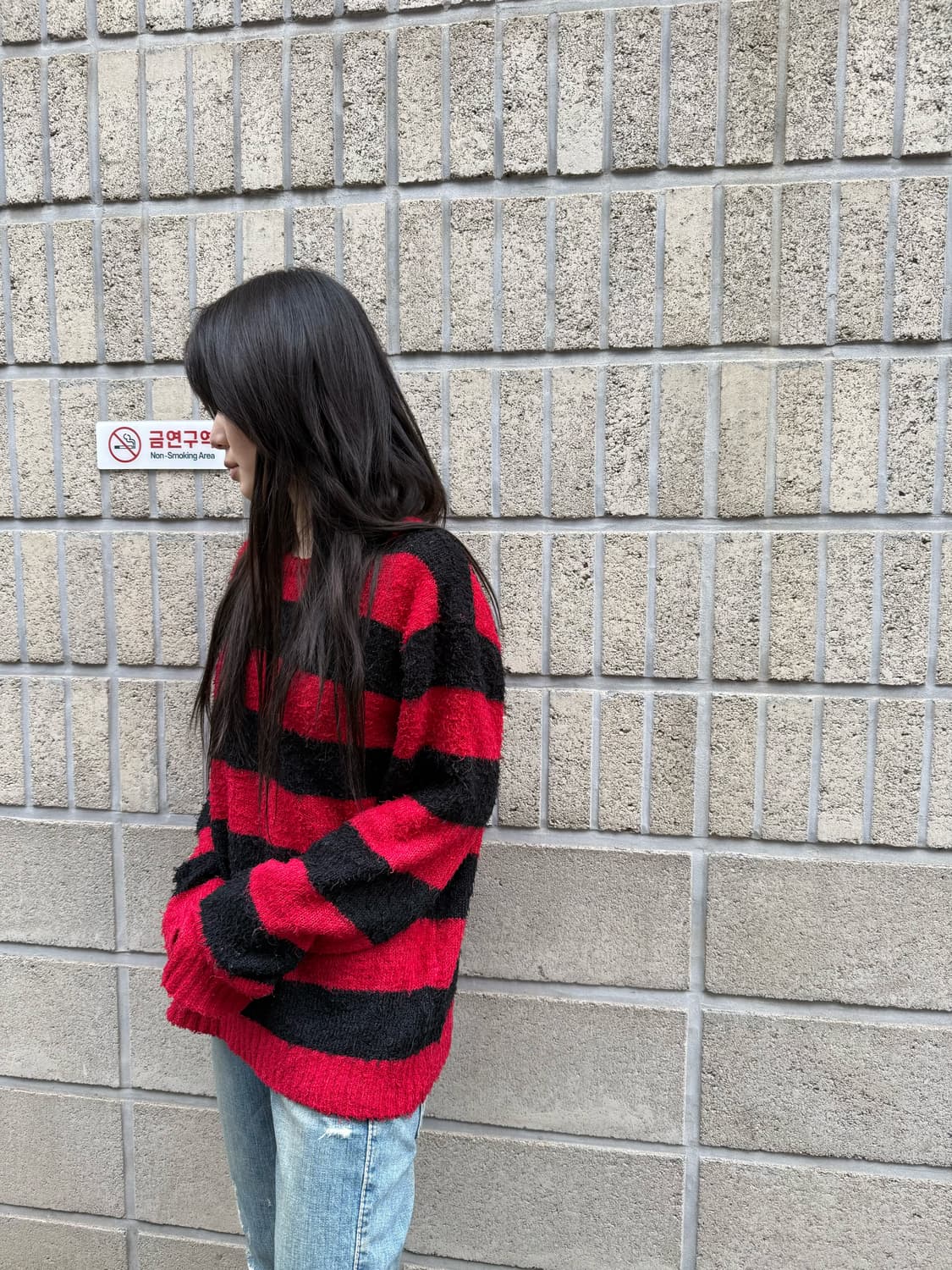 레드&블랙 스트라이프 부클니트 상품이미지6