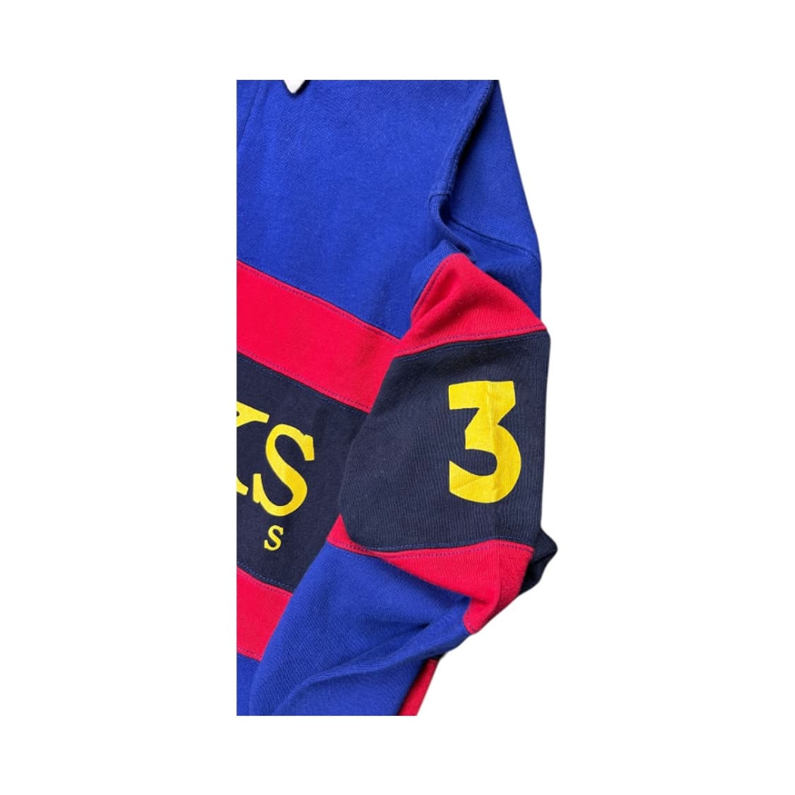 SL)브룩스브라더스 80s-90s 블루 컬러블록 로고 럭비티 T-097 상품이미지5