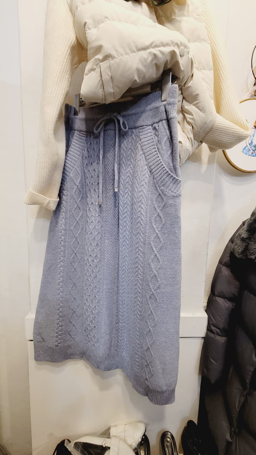 니트 구스패딩 .이태리 퓨어울 니트스커트 상품이미지10