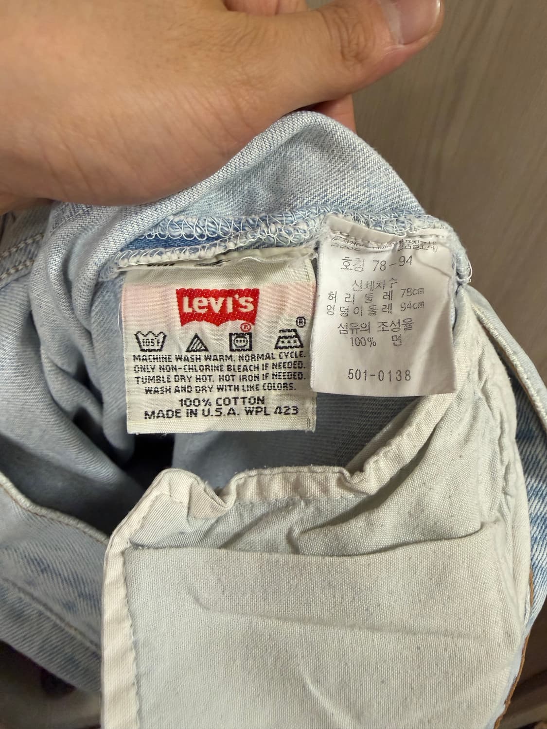 리바이스 501 연청 usa 생산 상품이미지10