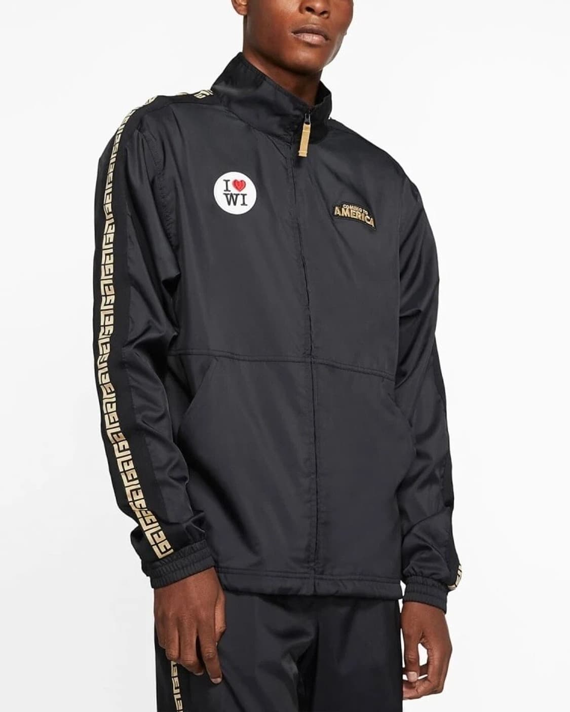 나이키 커밍투아메리카 검골 블랙 골드 기하학 집업 바람막이 우븐 올드스쿨 상품이미지2