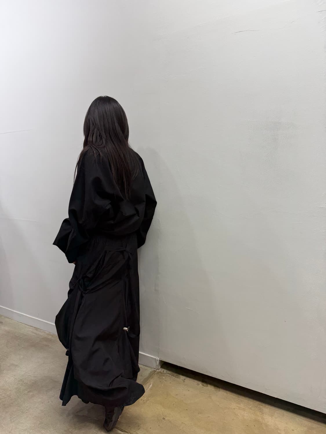 본디지 디테일 밴딩 아방가르드 롱 스커트 상품이미지7