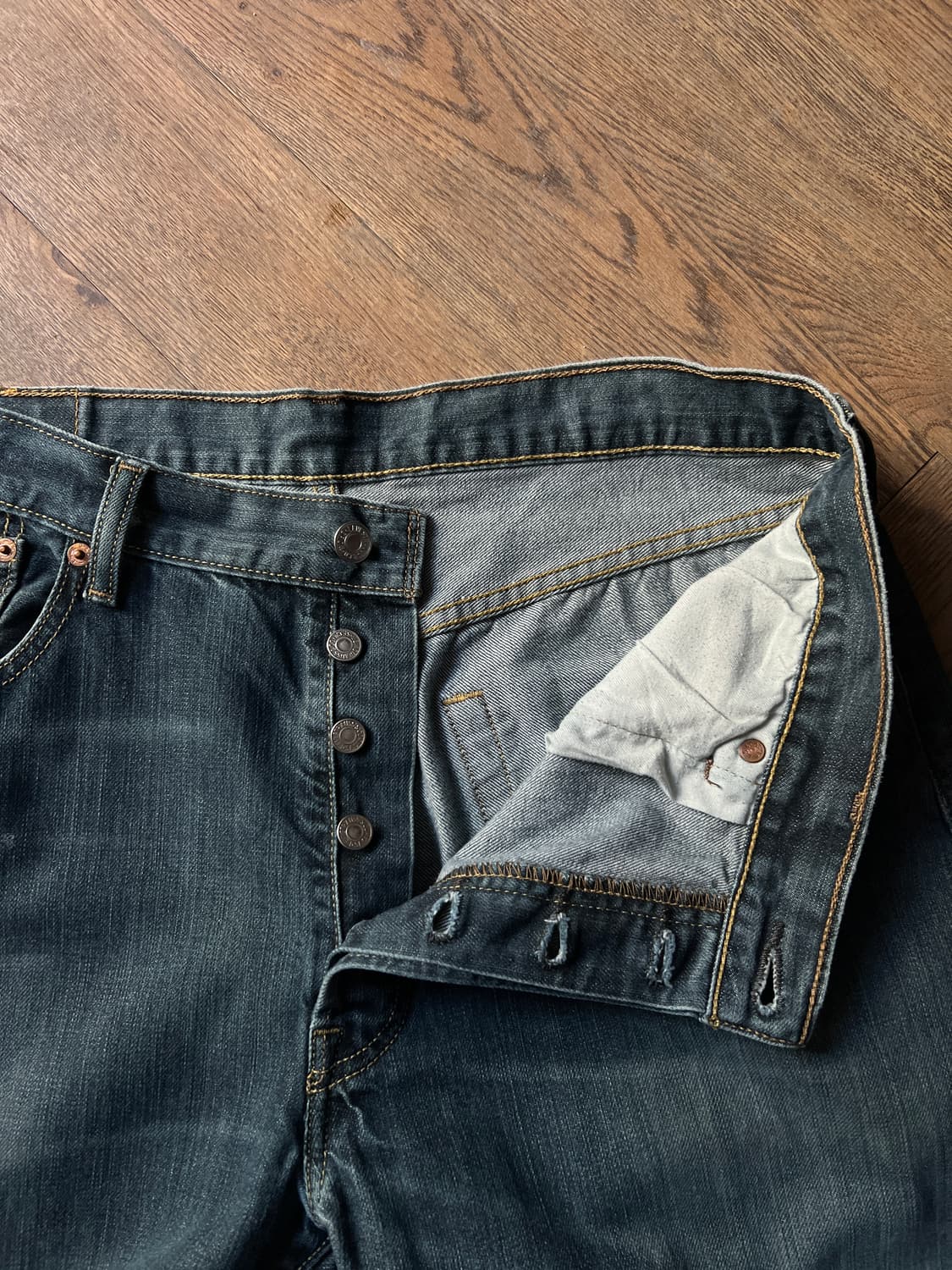 [36]리바이스 501 빈티지 워싱 스트레이트핏 데님 팬츠 상품이미지3