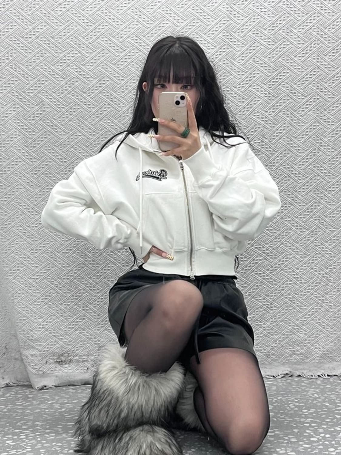 본투윈 올드스쿨 키치 빈티지 백로고 후드집업 F C09974 상품이미지2