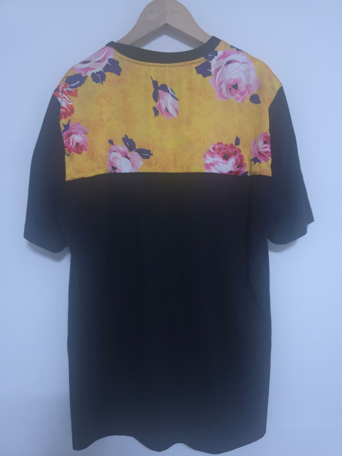 MSGM 밀라노 플라워 배색 로고 반팔티 블랙 XS 오버핏 상품이미지2