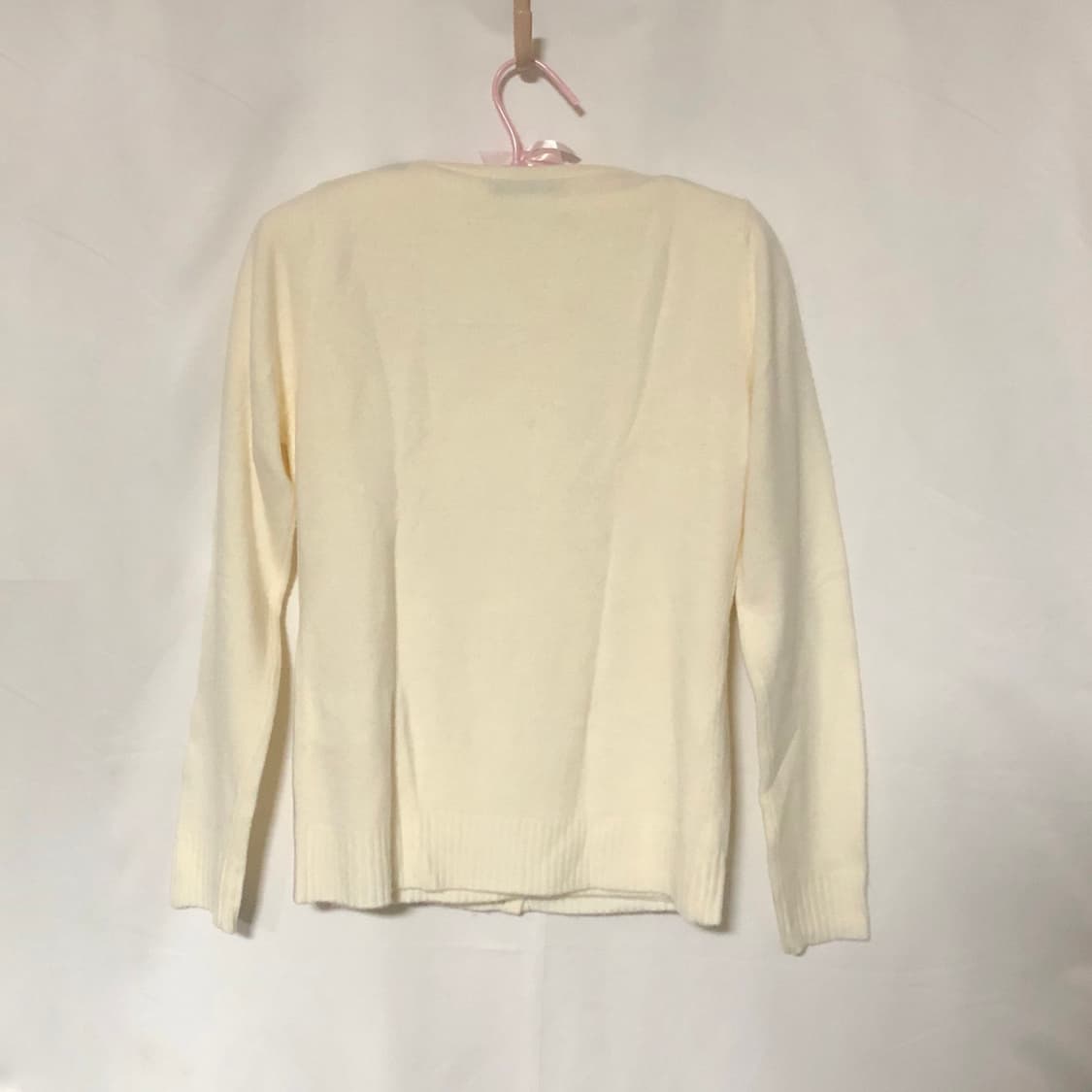 리본 로걀 니트 반팔 가디건 세트 화이트 상품이미지9