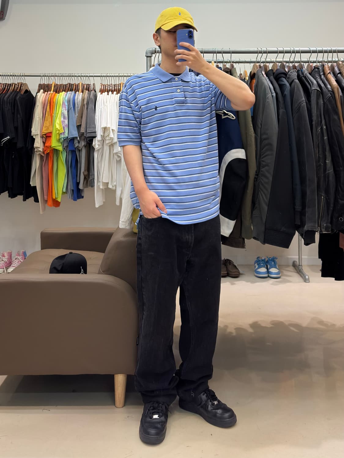 폴로 스트라이프 스카이블루 카라티 상품이미지8