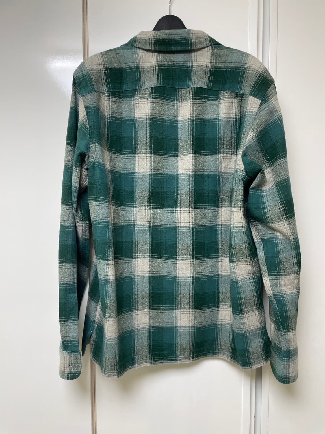 더블알엘 오픈카라 체크셔츠 그린 상품이미지2