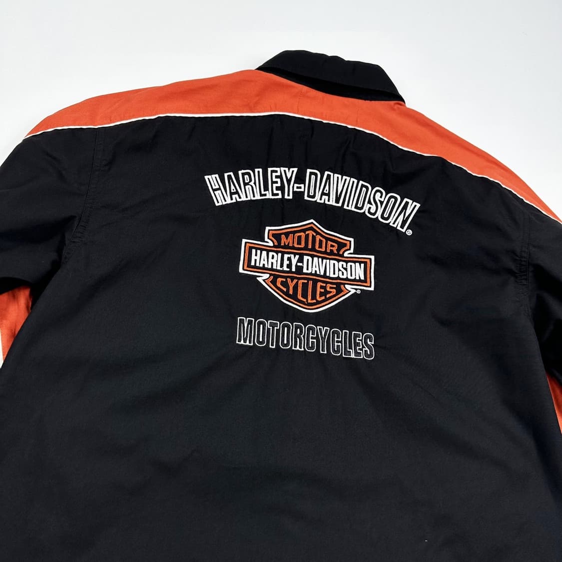 할리데이비슨 백로고 바이크 블랙 자수 셔츠 (실측 M) 상품이미지3