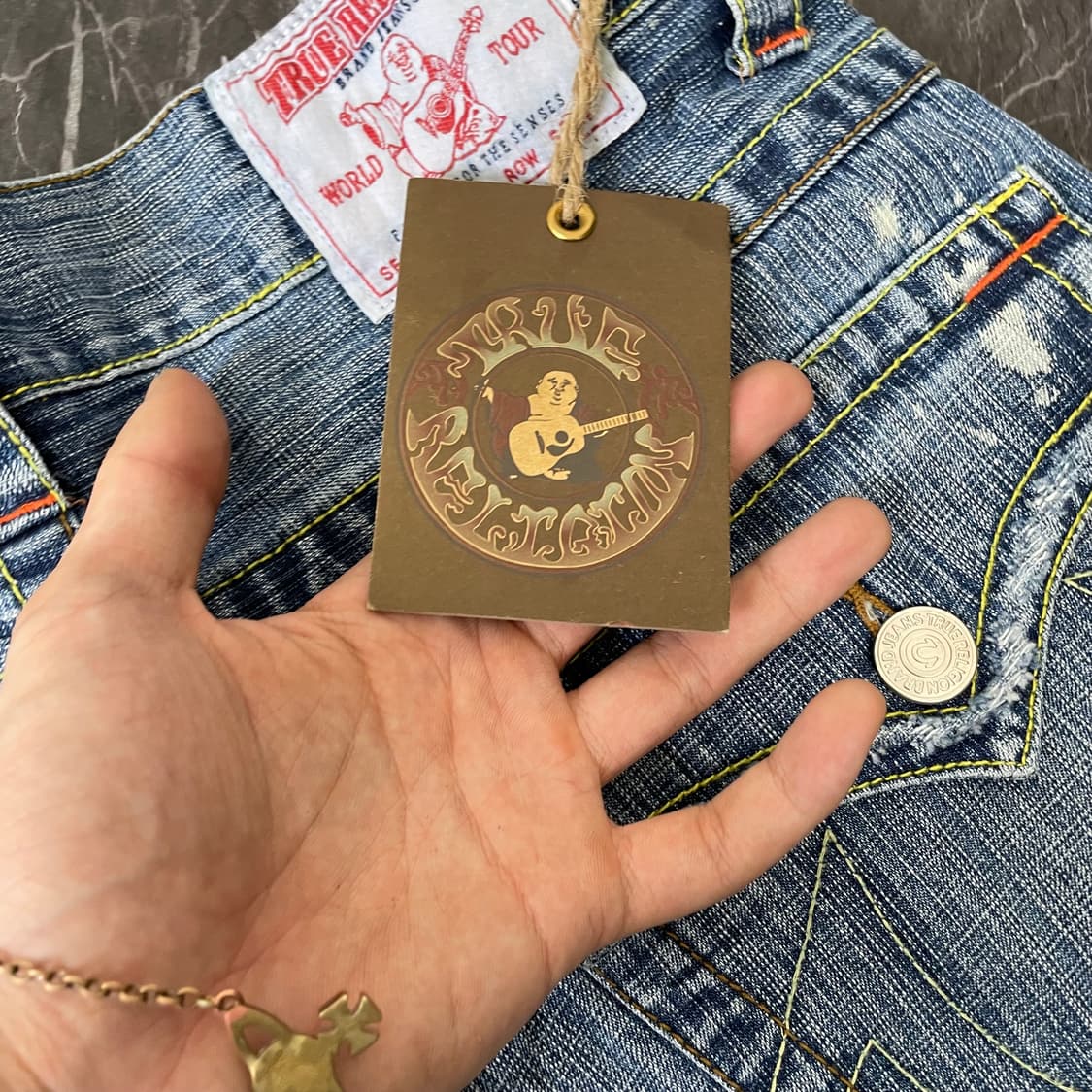 (새상품) 트루릴리전 페인팅 부츠컷 와이드 데님 팬츠 상품이미지10