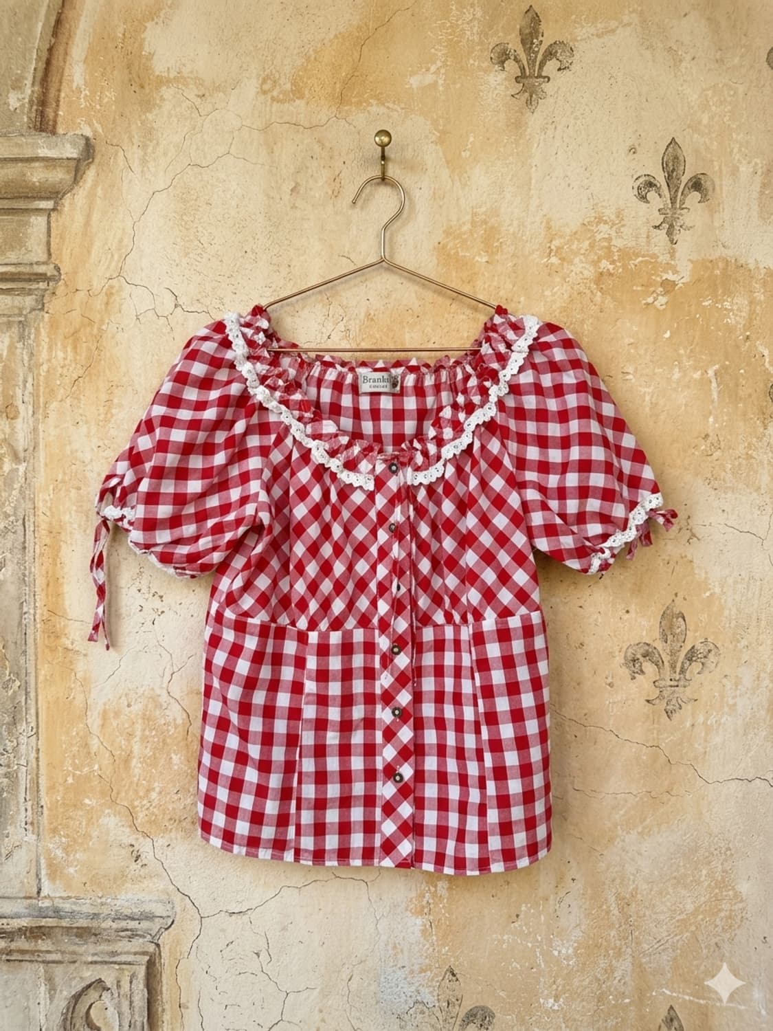 Brandl Tracht 체크 블라우스 상품이미지1