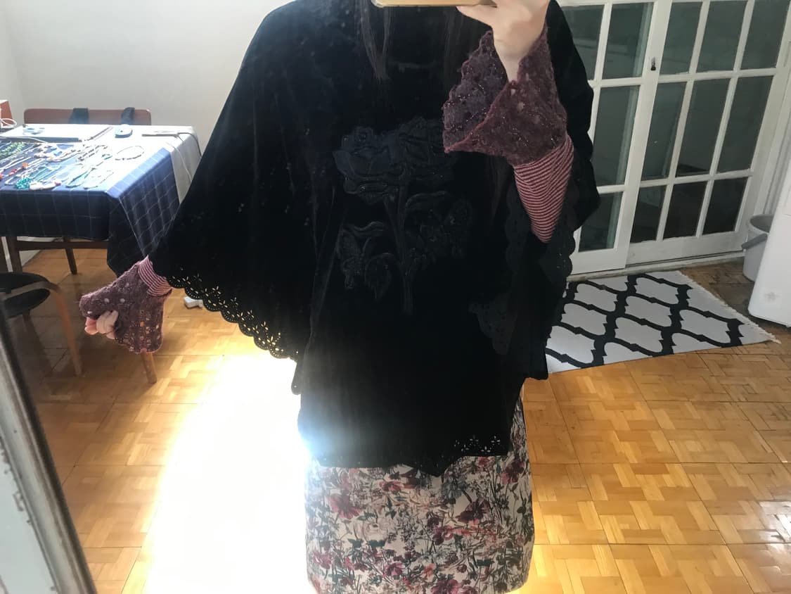 vintage velvet rose cape 상품이미지3