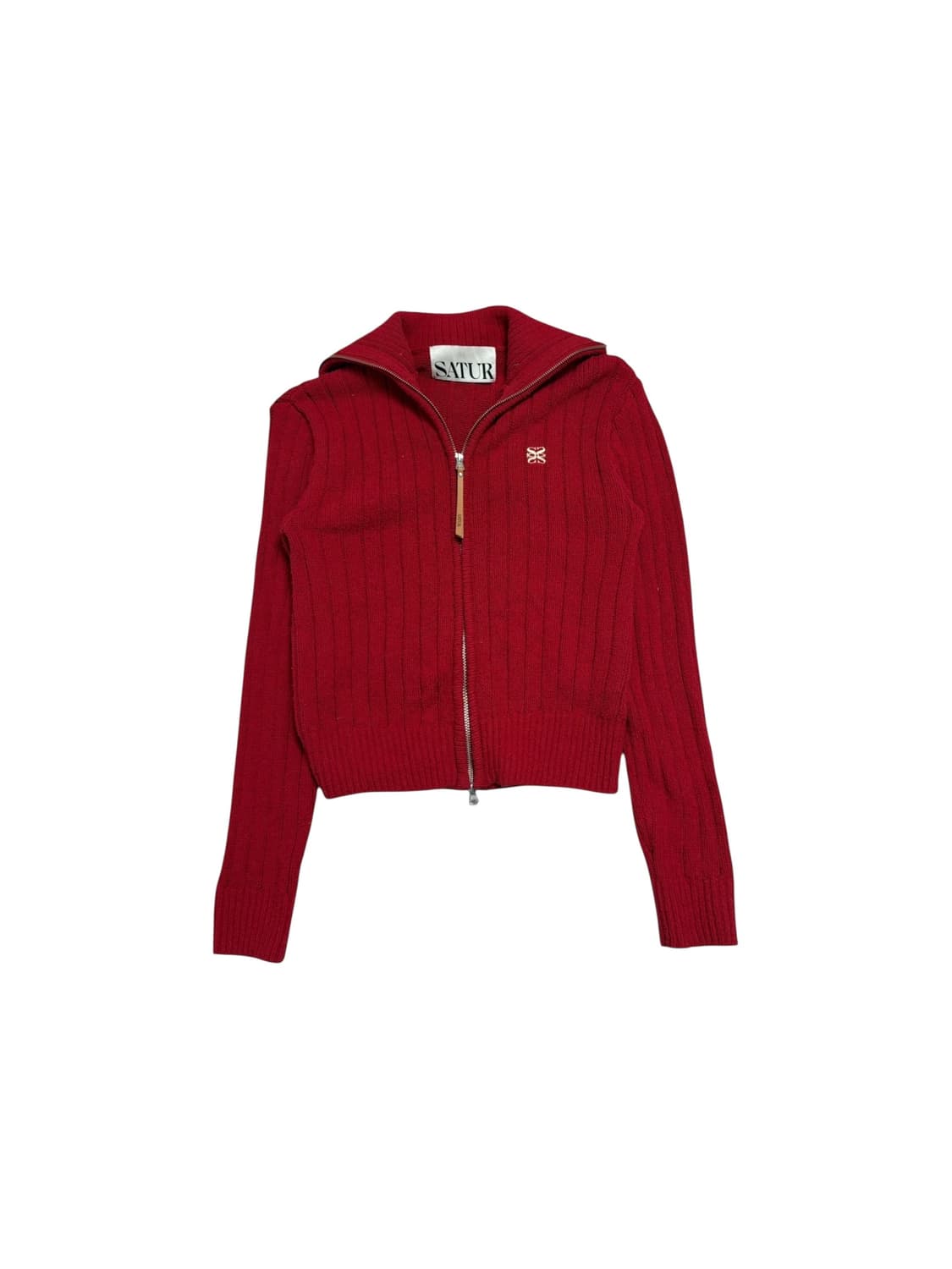 세터 니트 투웨이 집업 레드 상품이미지1