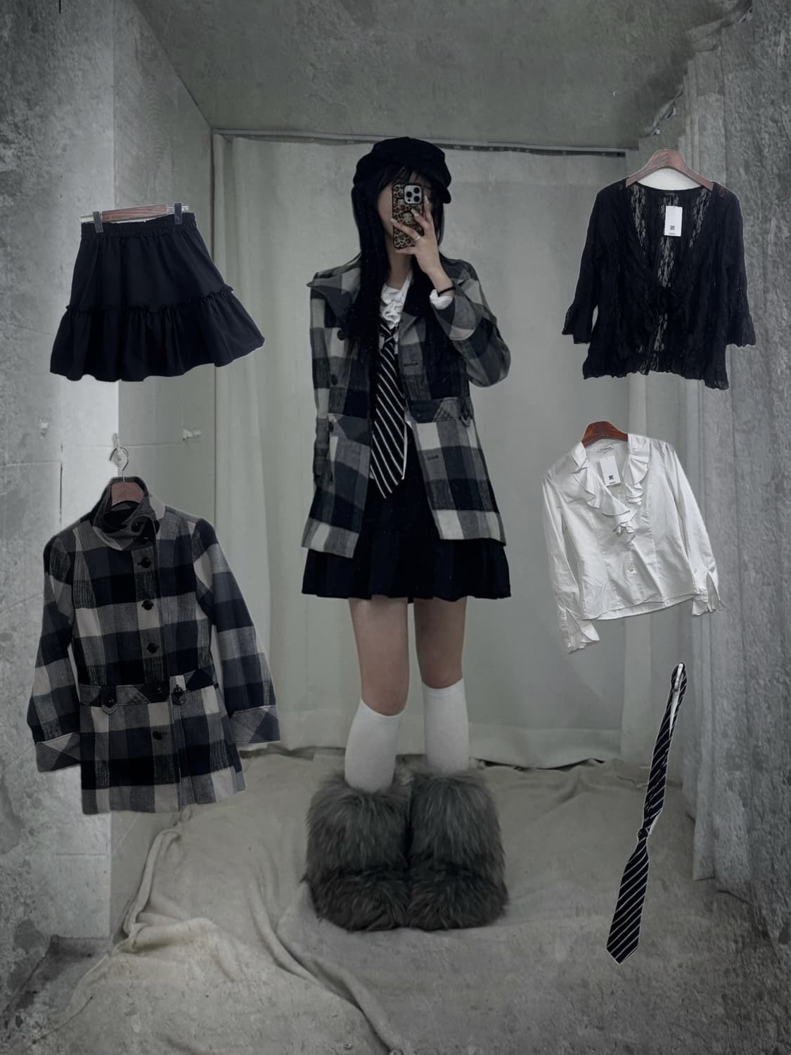 무채색 유카리깔 공겜여주 코디세트  상품이미지1