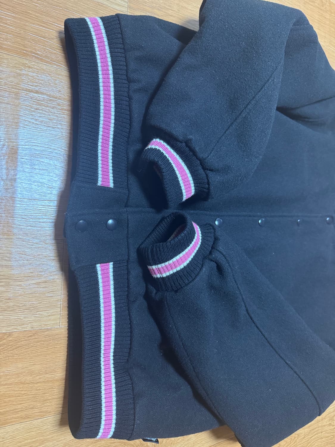 스투시 S 토크 멜튼 바시티 자켓 블랙 상품이미지3