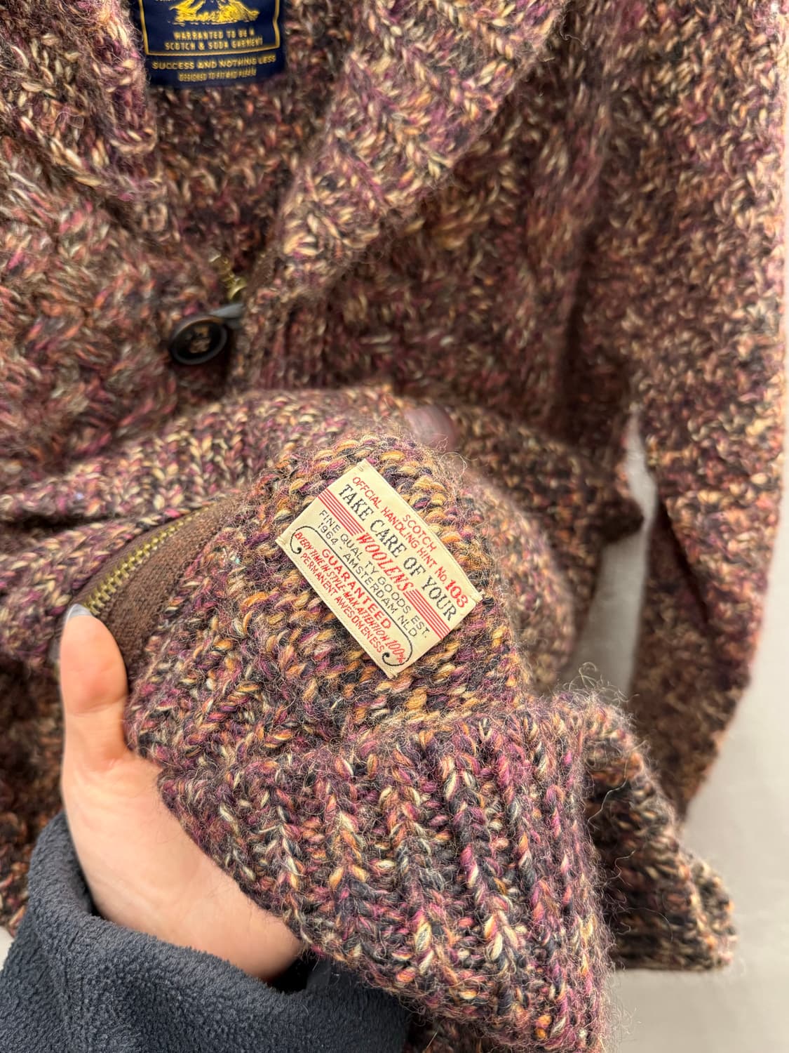 GENUINE OUTERWEAR 스카치앤소다 숄카라 집업 가디건 M 상품이미지5