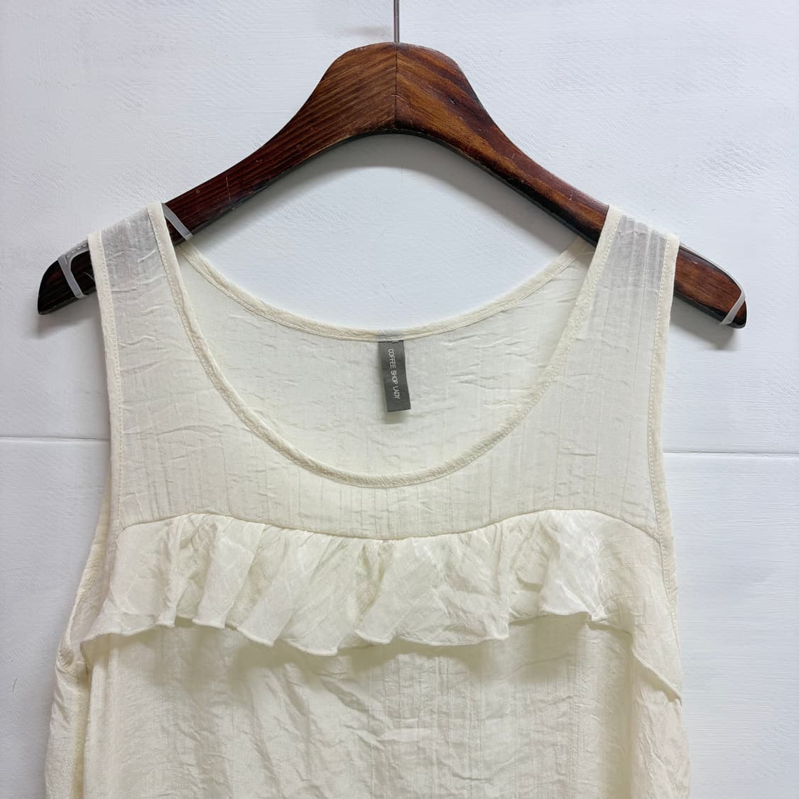 아이보리 크리즈 언발 프릴 슬리브리스 JPN 상품이미지2