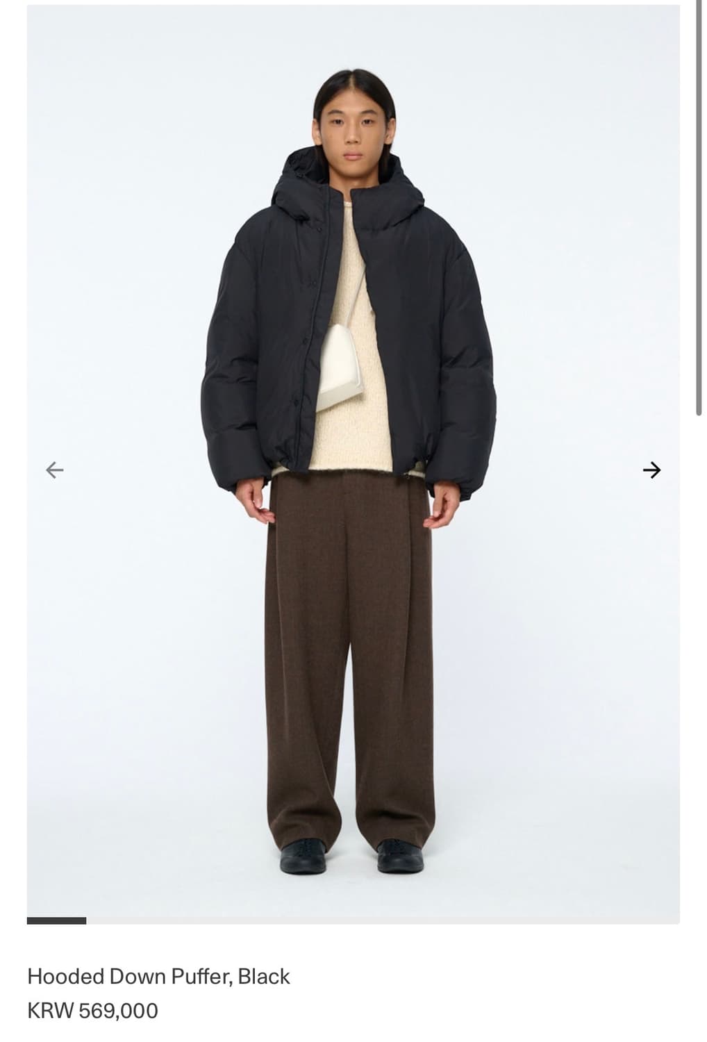 아모멘토 hooded down puffer black m 상품이미지1