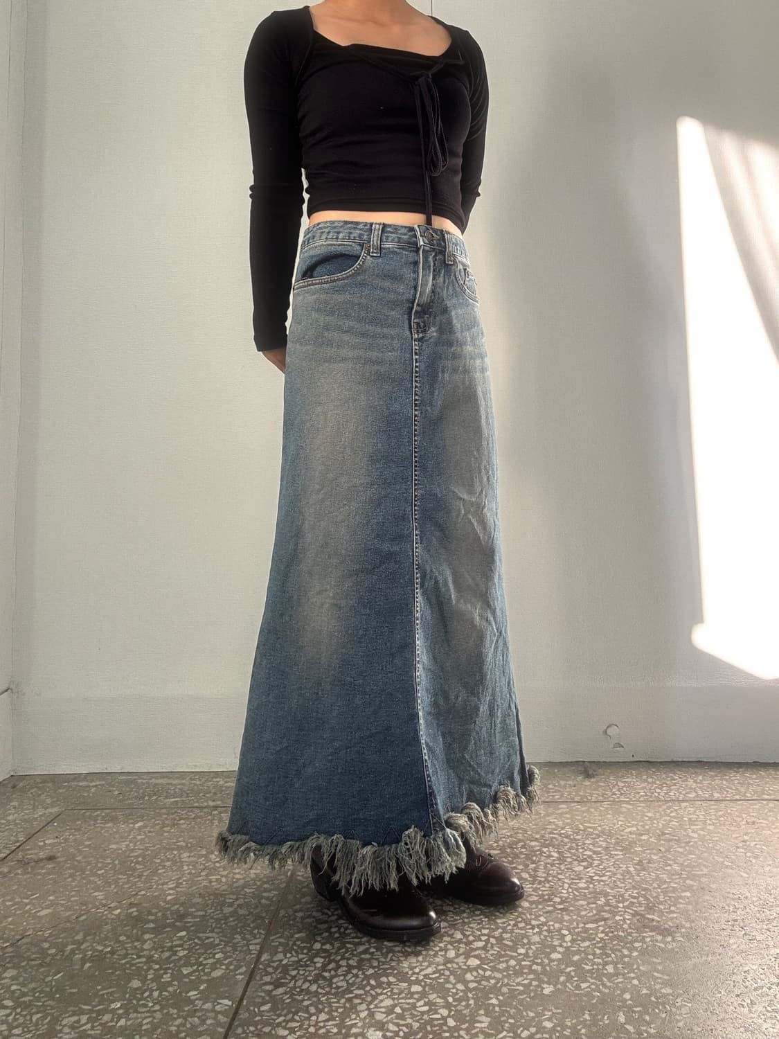 데님 롱 스커트 상품이미지2