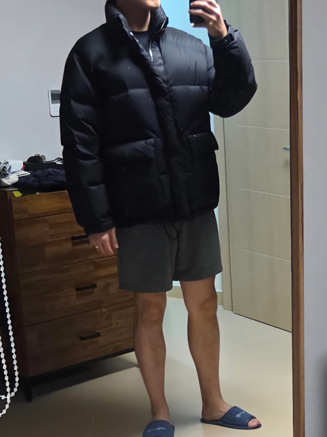 [정품] 타임옴므 25년 신상 블랙 구스다운 패딩 105 size 상품이미지7