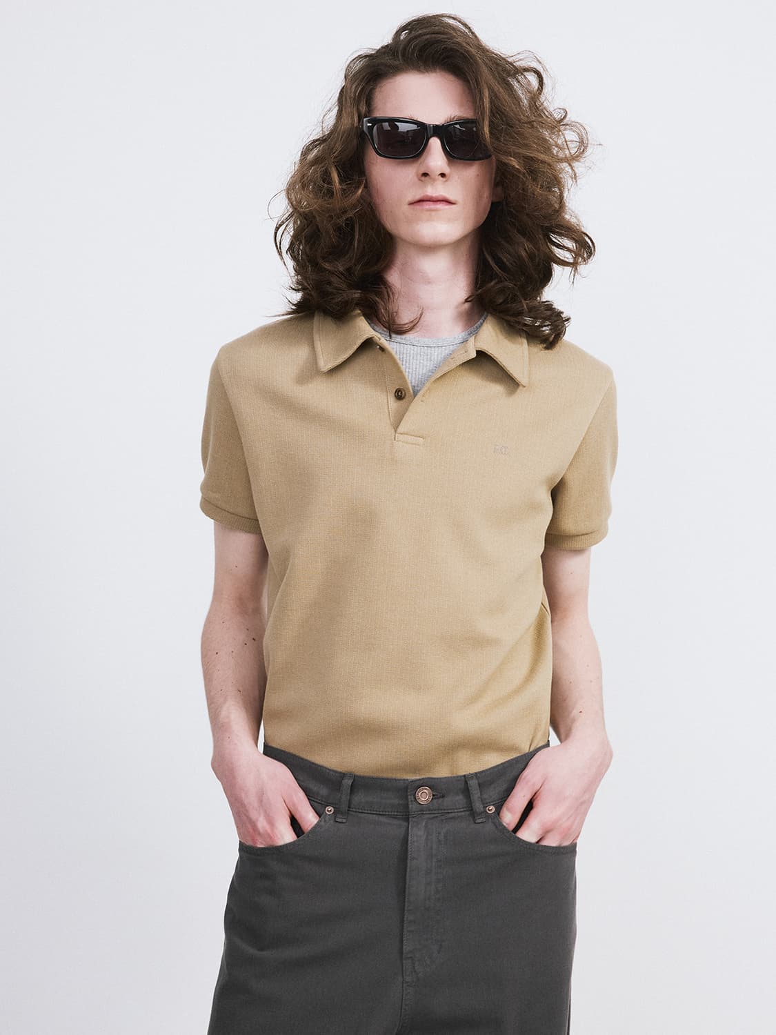 [새상품] 26SS 렉토 슬림 핏 피케 pk 폴로 카라 탑 베이지 카키 상품이미지1