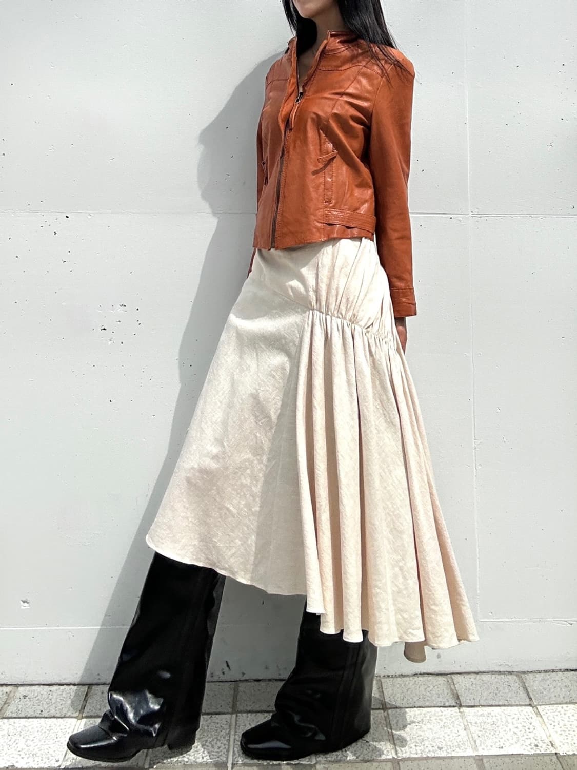 CROCODILE LADIES leather jacket / orange 상품이미지10
