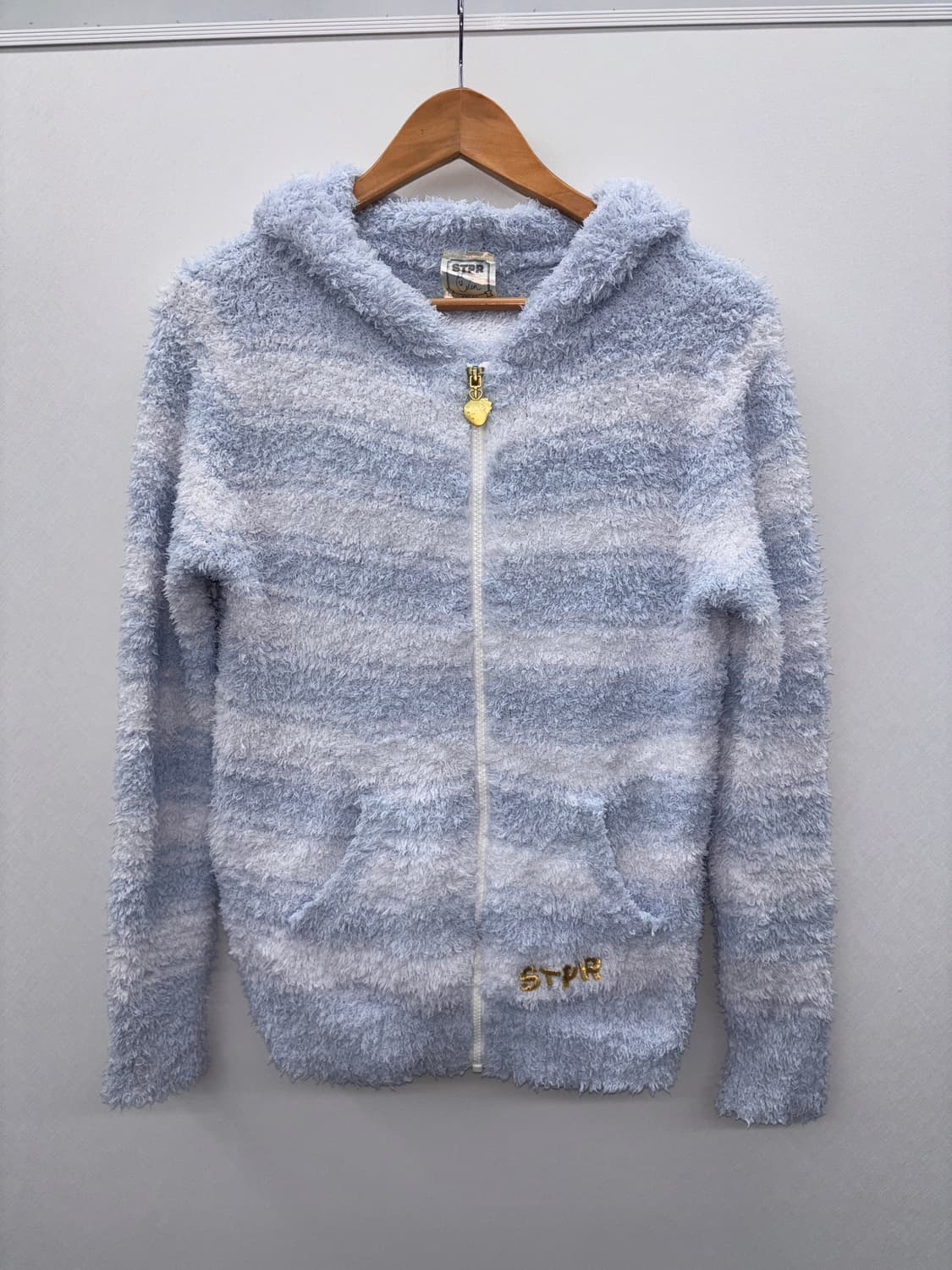 Stpr 염소 후와 아노깔 스트라이프 플리스 후드집업 상품이미지4