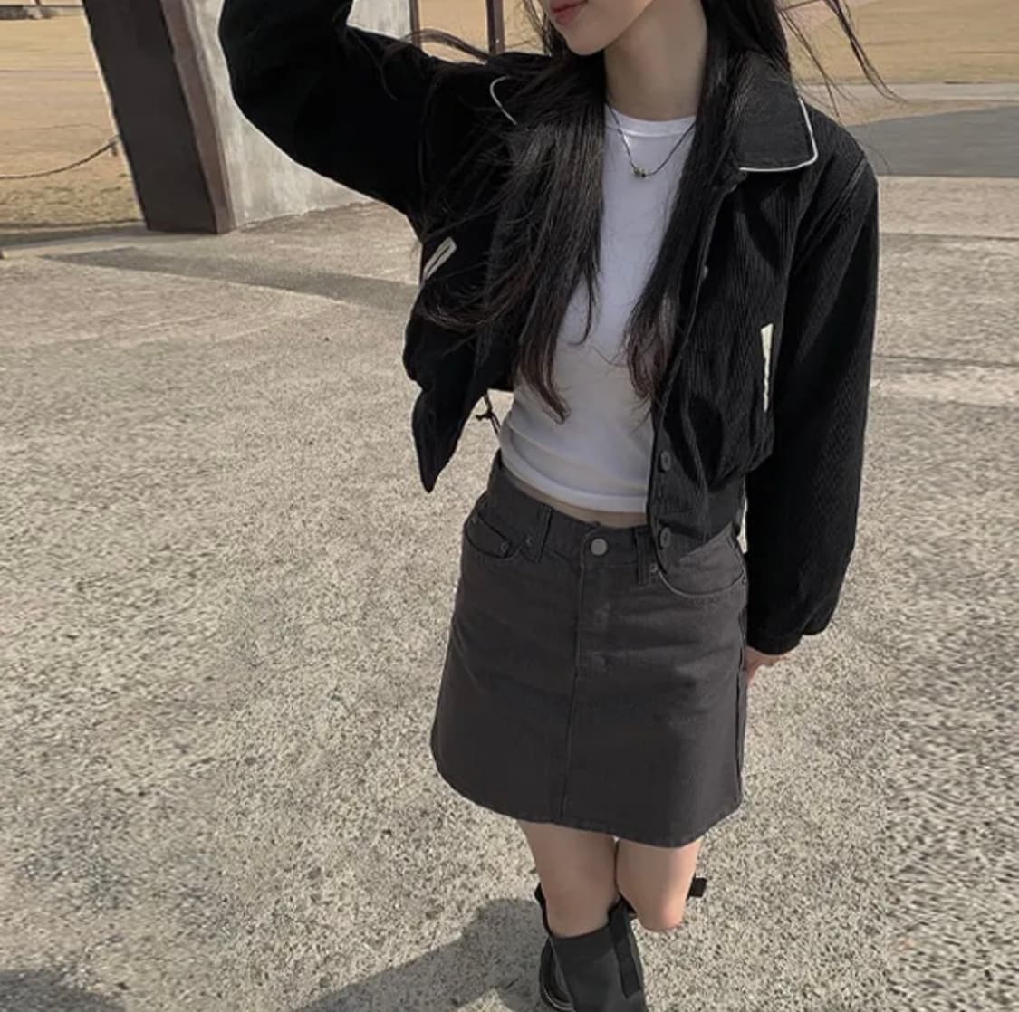 애니원모어 유영 바시티 자켓 상품이미지1