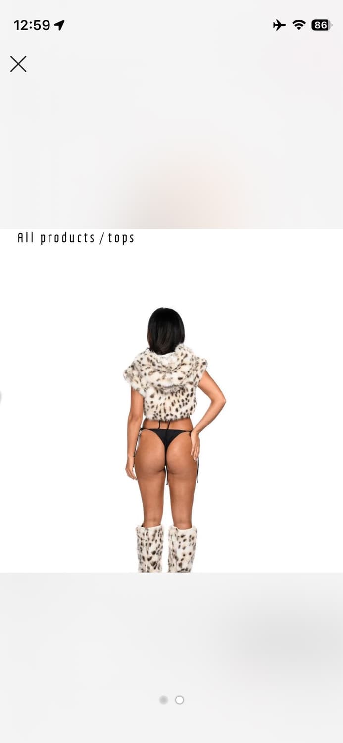 1xblue fur cropped vest 상품이미지2