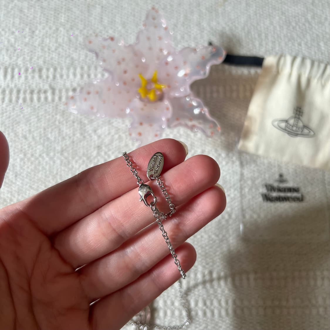 비비안웨스트우드 씬 라인 숏 플랫 오브 펜던트 네크리스 상품이미지7