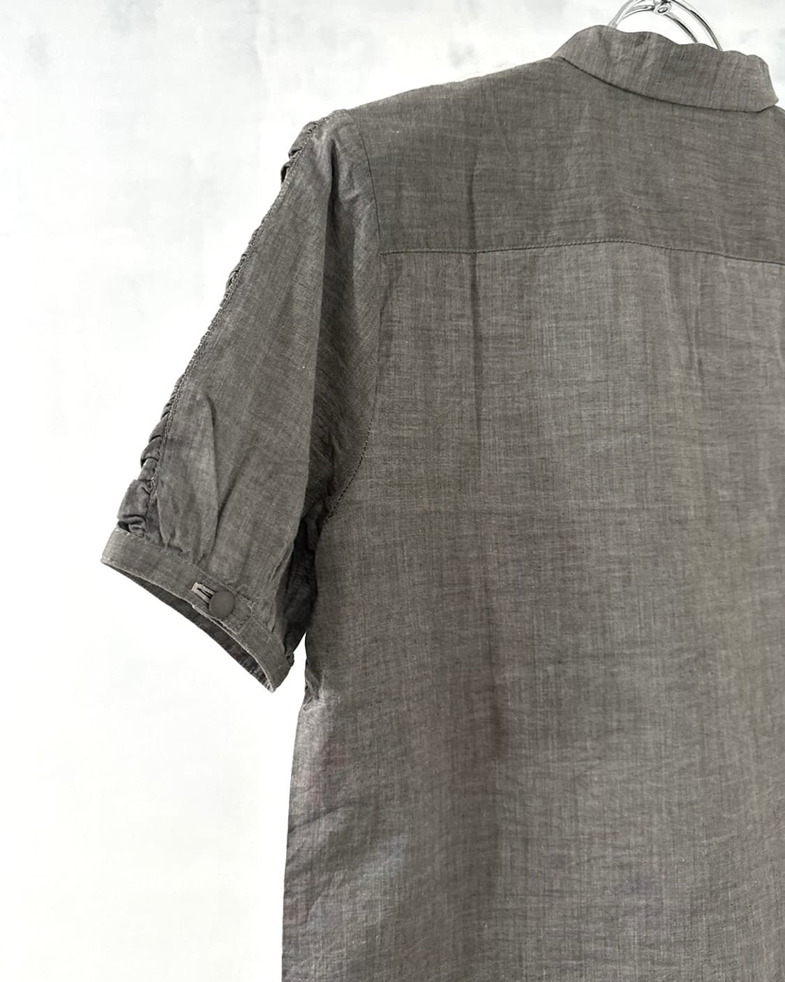 Grey Shirring Cotton Shirt 상품이미지10
