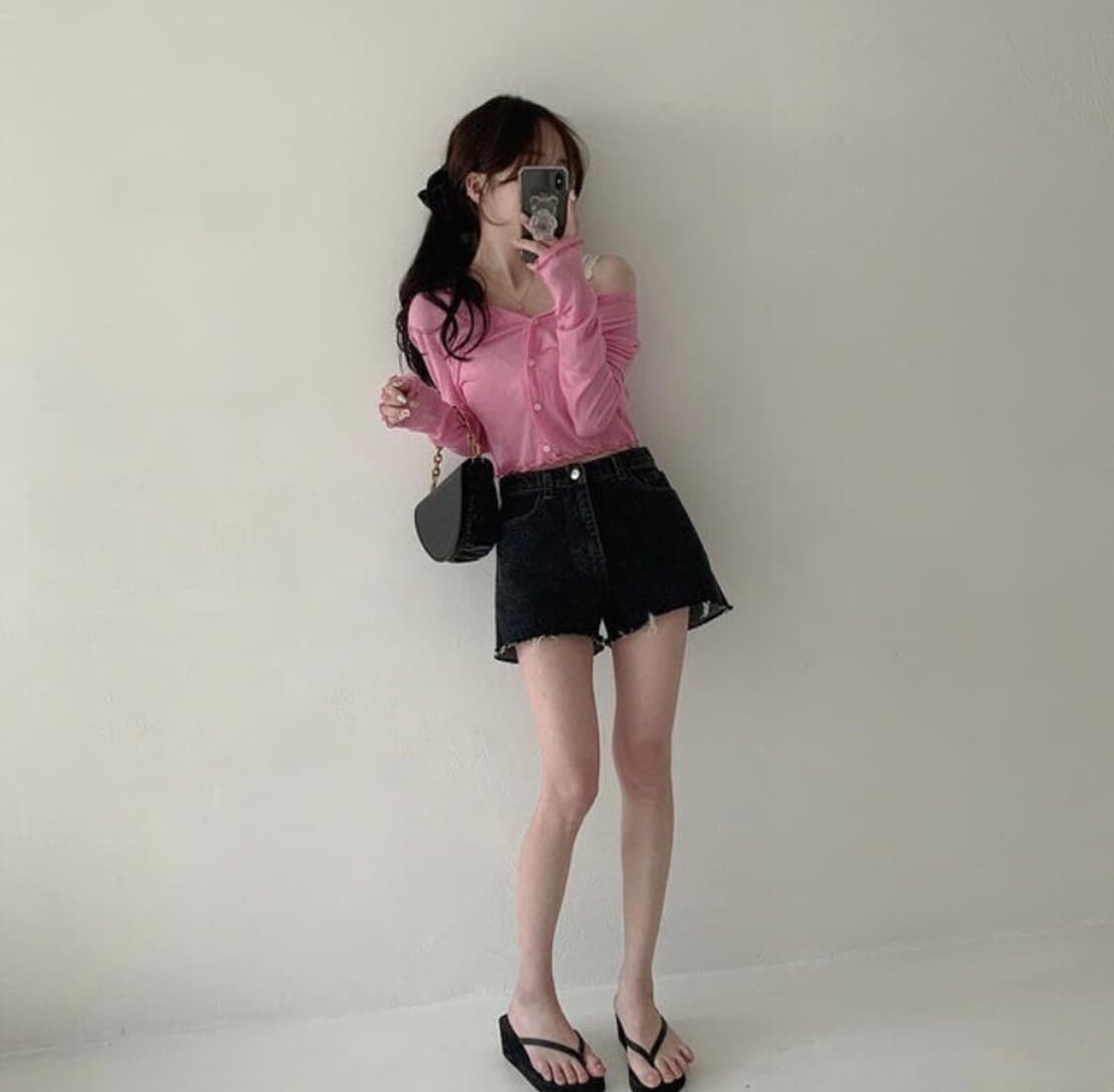(마지막 가격) 핑크 시스루 가디건 상품이미지2